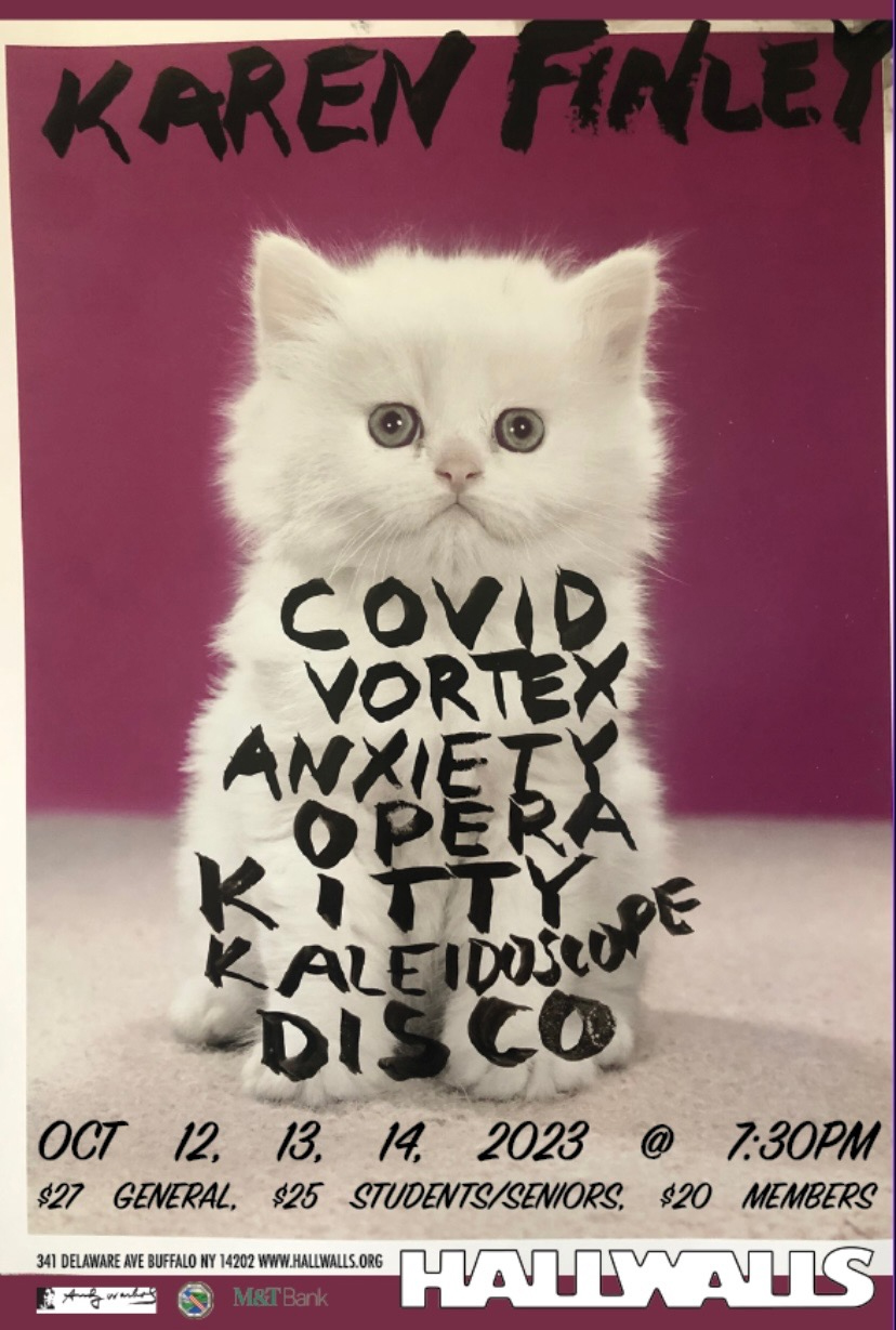 Karen Finley poster - COVID Vortex Anxiety Opera Kitty Kaleidoscope Disco