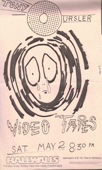 Flier for Tony Oursler screening at Hallwalls, 1981.