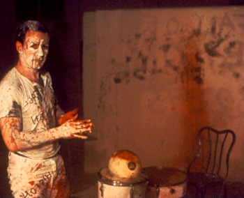 P.D. Burwell performs at Hallwalls, 1982.